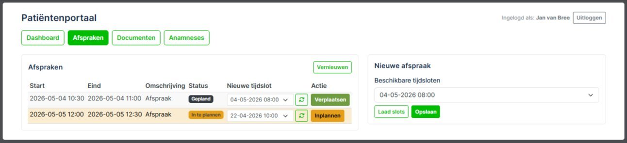 Patiëntenportaal afspraken